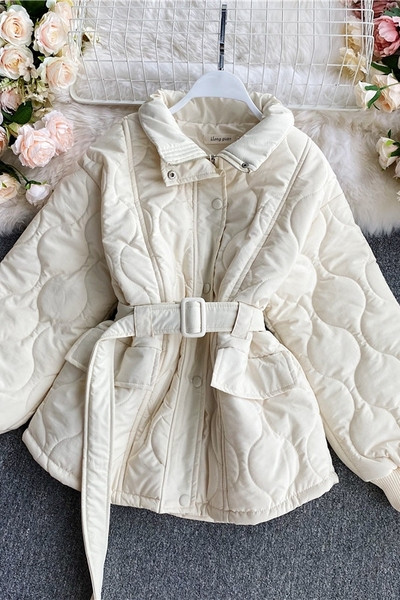 Uus mudel naiste talvejope vöö ja taskutega