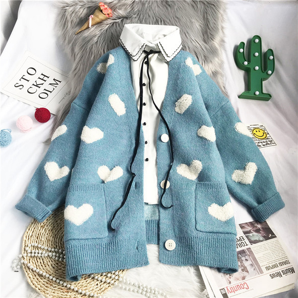 Uus mudel naiste südametega kardigan - lai mudel