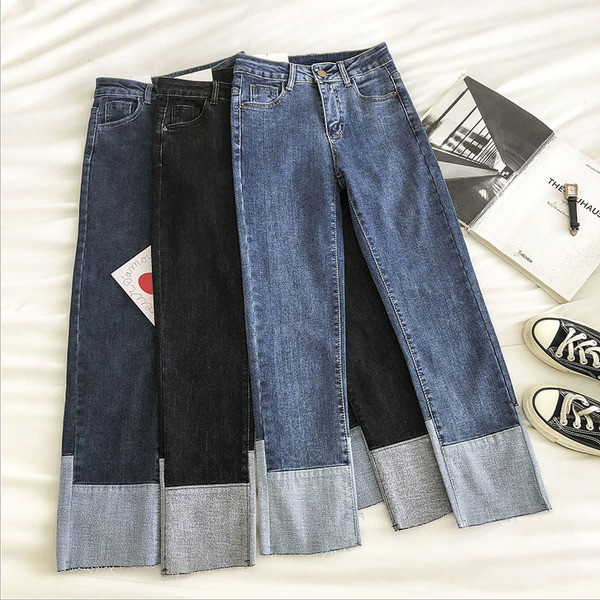 Дамски дънки ретро стил с виоска талия