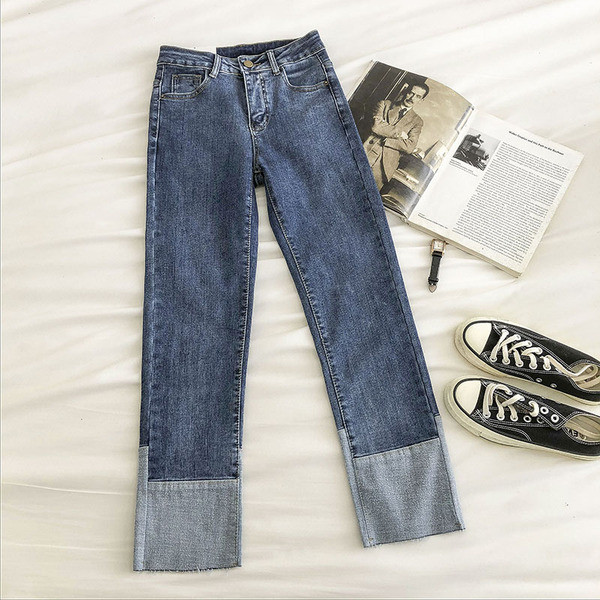 Дамски дънки ретро стил с виоска талия