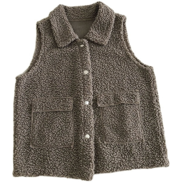 Нов модел дамски елек с джобове и копчета