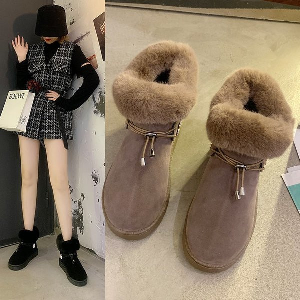 Casual γυναικείες μπότες με ζεστή επένδυση και κέντημα