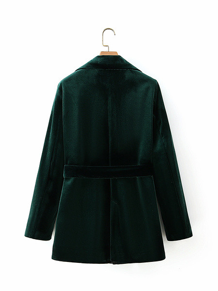 Модерно ежедневно сако от плюшено кадифе с колан