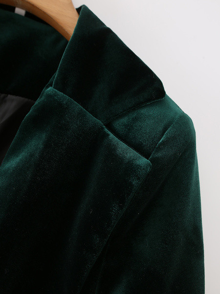 Модерно ежедневно сако от плюшено кадифе с колан