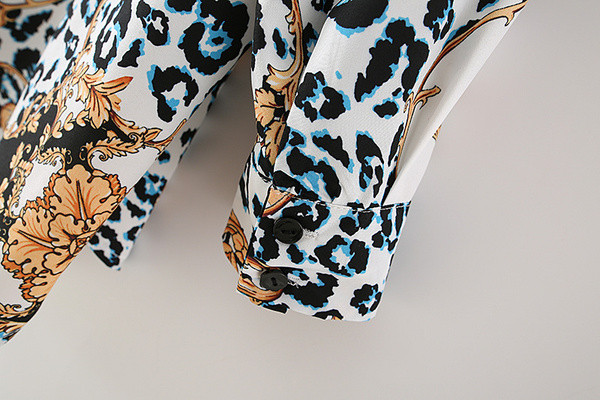 Πουκάμισο φαρδύ με κουμπιά και πολύχρωμο μοτίβο