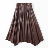 Moodne läikiva efektiga plisseeritud seelik