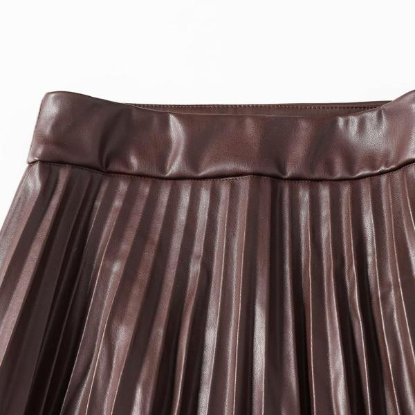 Moodne läikiva efektiga plisseeritud seelik