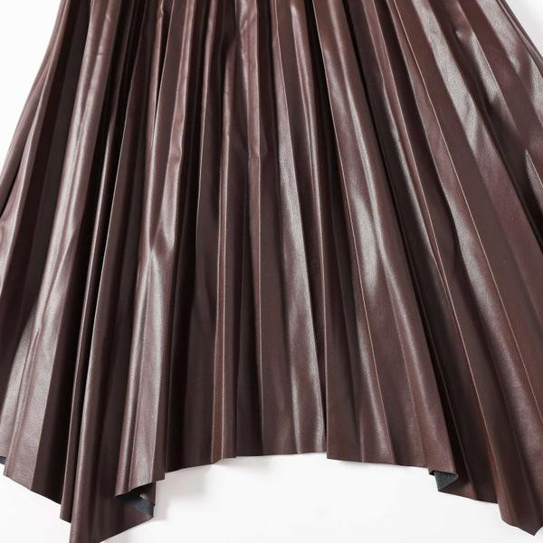 Moodne läikiva efektiga plisseeritud seelik