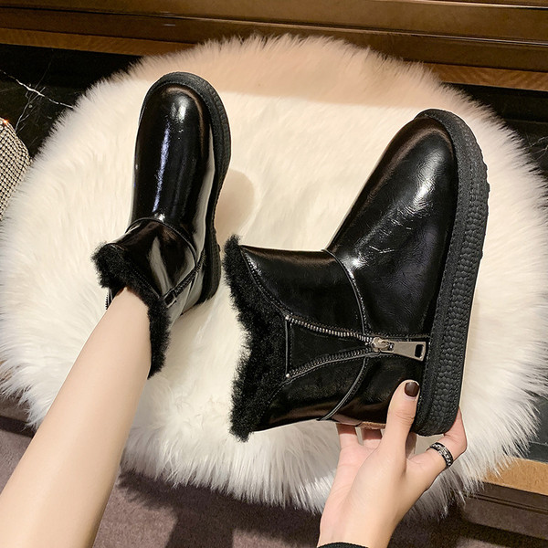 Дамски ежедневни боти с равна подметка и цип 