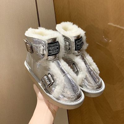 Γυναικείες μπότες casual με ζεστή επένδυση και επίπεδη σόλα σε τρία χρώματα