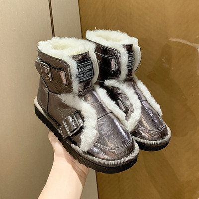 Γυναικείες μπότες casual με ζεστή επένδυση και επίπεδη σόλα σε τρία χρώματα