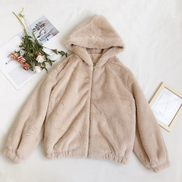 Jachetă de puf de damă cu fermoar și glugă