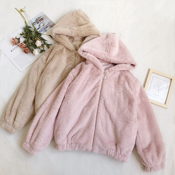 Jachetă de puf de damă cu fermoar și glugă