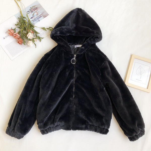 Jachetă de puf de damă cu fermoar și glugă