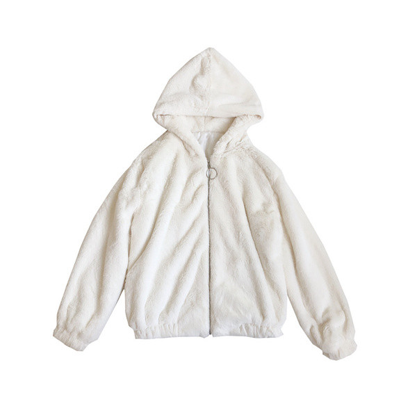 Jachetă de puf de damă cu fermoar și glugă