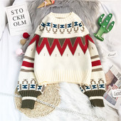 Νέο μοντέλο γυναικείο πουλόβερ με στρογγυλή λαιμόκοψη και φαρδιά μανίκια