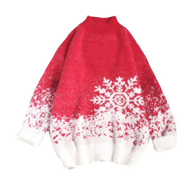 Χριστουγεννιάτικο πουλόβερ με γιακά για γυναίκες
