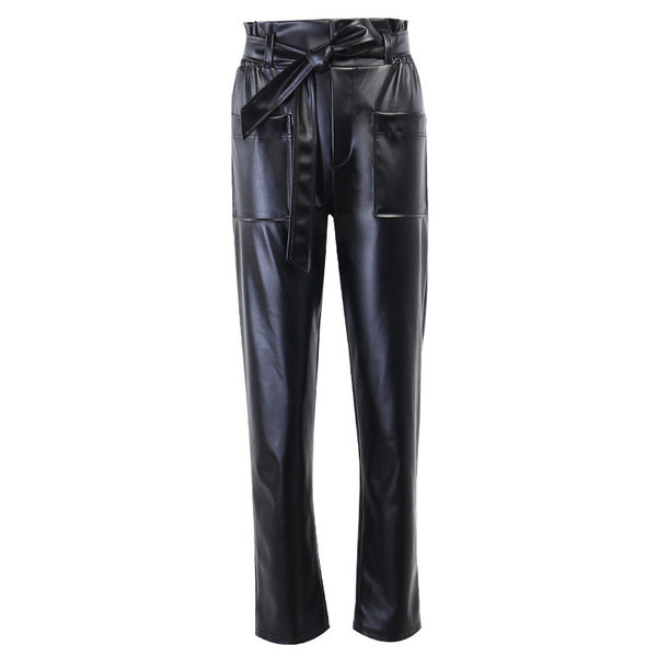 Moodsad nahkpüksid vöö ja taskutega