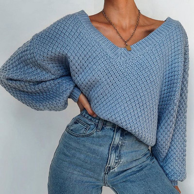 Γυναικείο πουλόβερ νέο μοντέλο με λαιμόκοψη