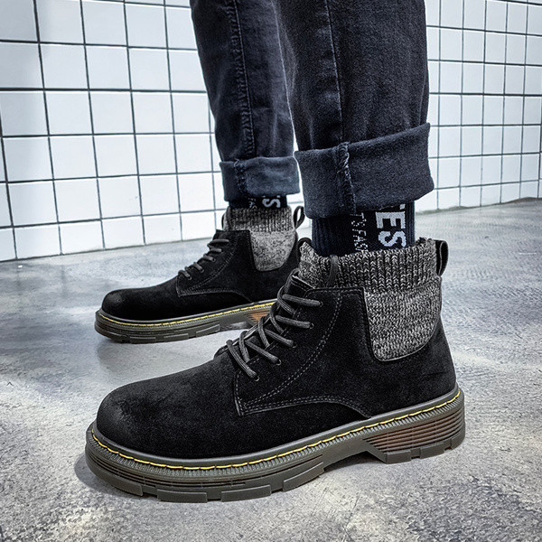 Ökoseemisnahast moodsad paeltega meeste saapad