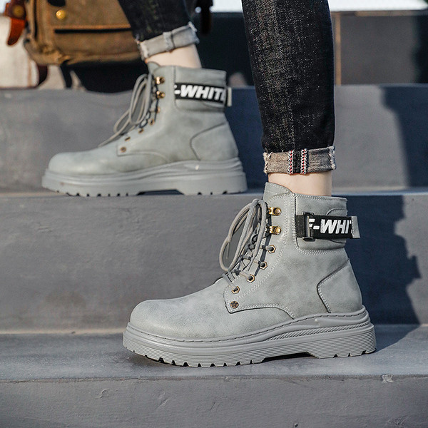 Žieminiai vyriški batai iš eko odos su raišteliais