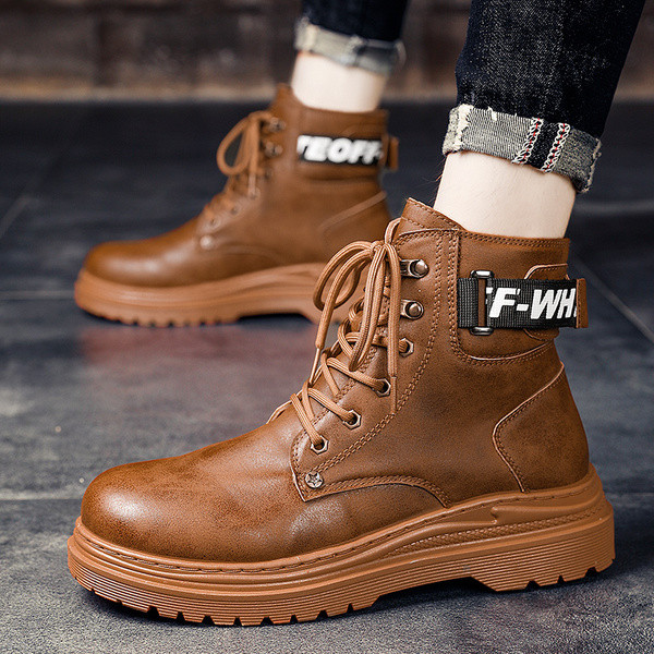 Žieminiai vyriški batai iš eko odos su raišteliais