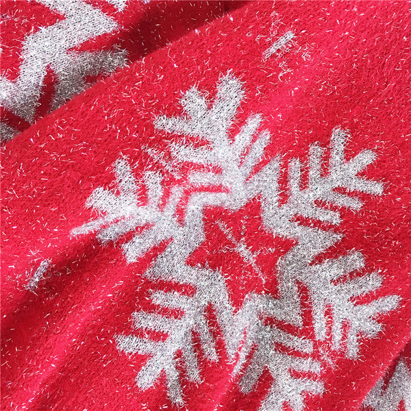 Μοντέρνο γυναικείο πουλόβερ με  νιφάδα χιονιού