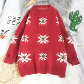 Naiste pikkade varrukate ja ümara kaelusega jõulukampsun