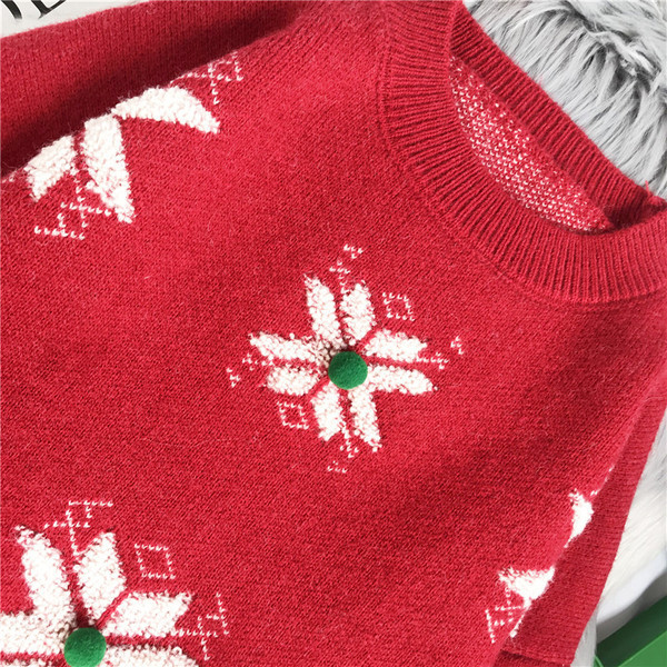 Naiste pikkade varrukate ja ümara kaelusega jõulukampsun