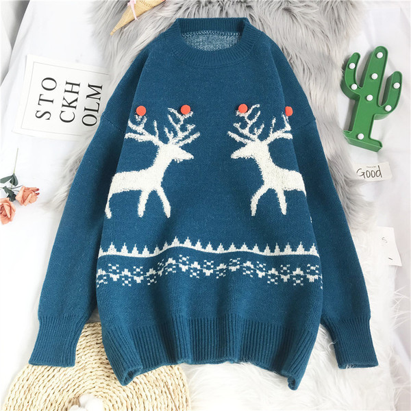 Uut mudelit naiste jõulukampsun ovaalse kaelusega