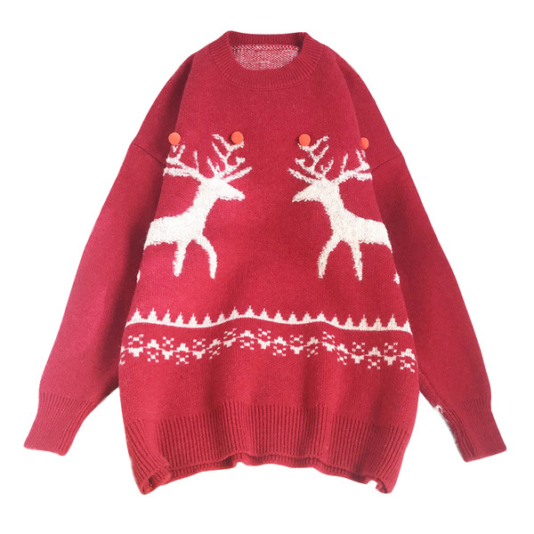 Uut mudelit naiste jõulukampsun ovaalse kaelusega