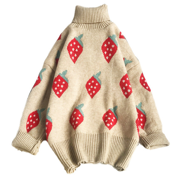 Naiste talvekampsun kõrge polo krae ja pikkade varrukatega