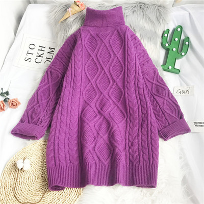 Vabaaja naiste kootud kampsun – lai kõrge kraega mudel