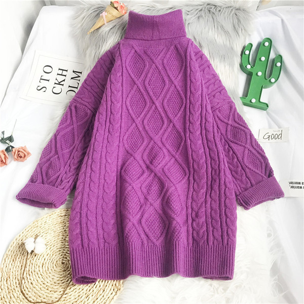 Vabaaja naiste kootud kampsun – lai kõrge kraega mudel