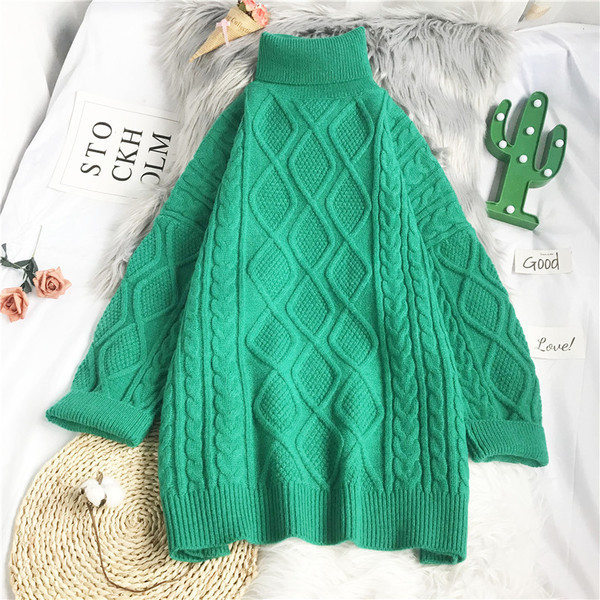 Vabaaja naiste kootud kampsun – lai kõrge kraega mudel