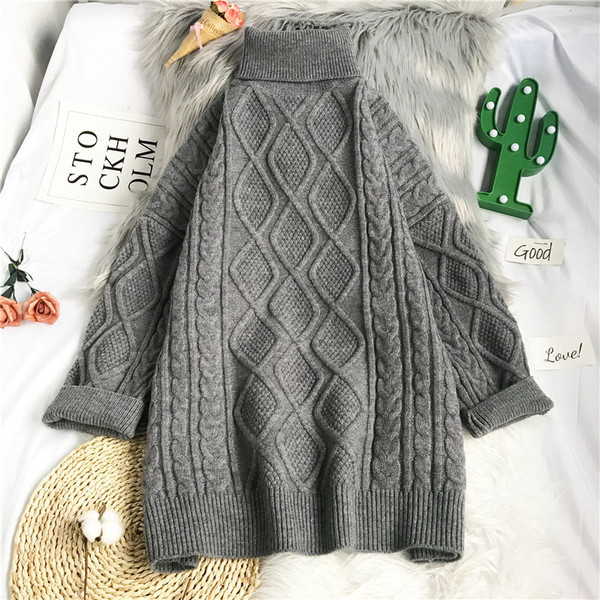 Vabaaja naiste kootud kampsun – lai kõrge kraega mudel