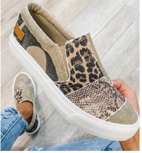 Ženske casual tenisice od tekstila i animal printa