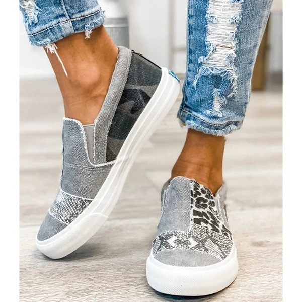 Ženske casual tenisice od tekstila i animal printa