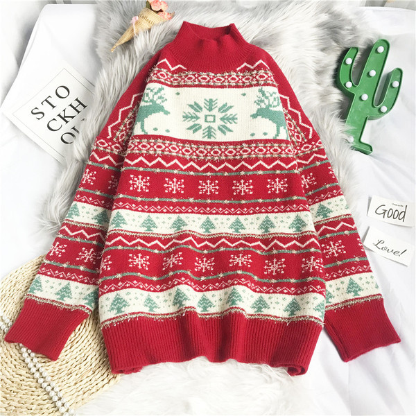 Kõrge kraega vabaaja kootud kampsun naistele