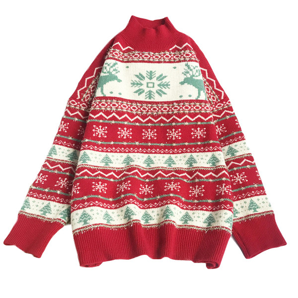 Kõrge kraega vabaaja kootud kampsun naistele