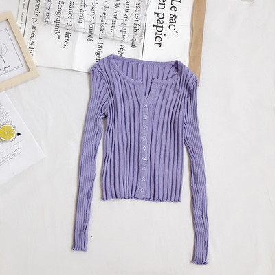 Γυναικεία ζακέτα ρετρό στυλ με λαιμόκοψη και κουμπιά