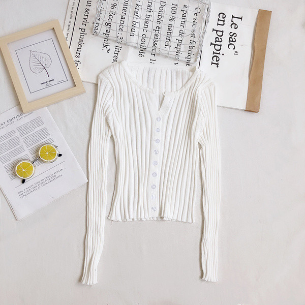 Γυναικεία ζακέτα ρετρό στυλ με λαιμόκοψη και κουμπιά