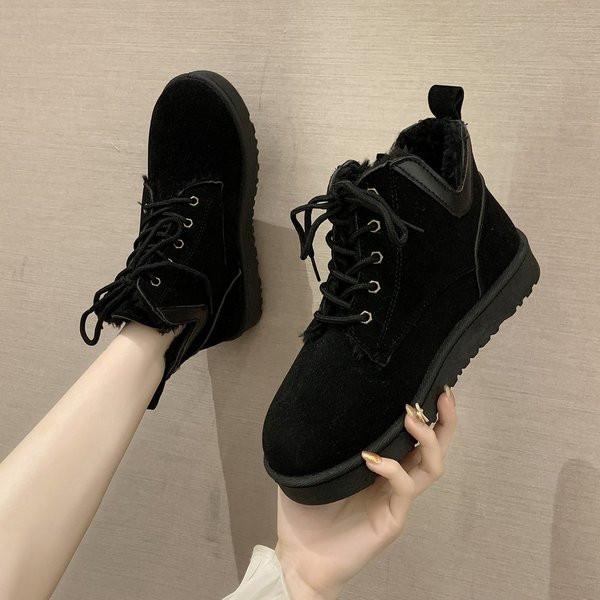 Ženske casual zimske čizme s toplom postavom i vezicama