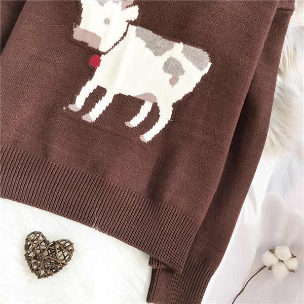 Casual γυναικείο πουλόβερ - με στρογγυλή λαιμόκοψη και μακριά μανίκια