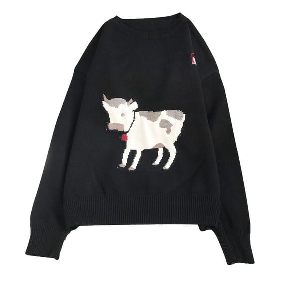 Casual γυναικείο πουλόβερ - με στρογγυλή λαιμόκοψη και μακριά μανίκια