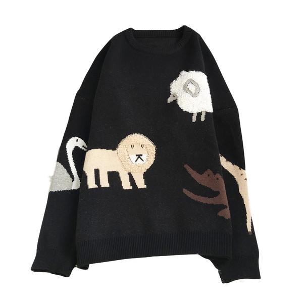 Γυναικείο πουλόβερ νέο μοντέλο - με κεντήματα και οβάλ ντεκολτέ