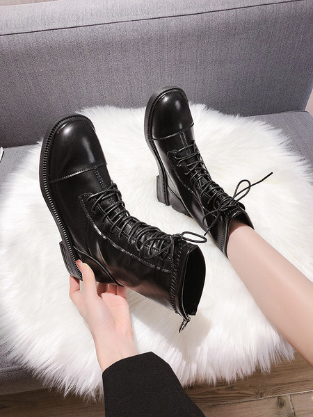 Sieviešu ikdienas zābaki ar kvadrātveida papēdi un rāvējslēdzēju