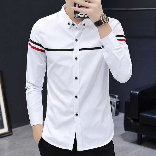 Cămașă bărbătească stilată cu nasturi-Model Slim