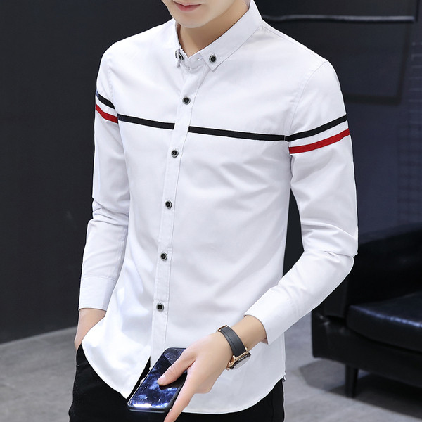 Cămașă bărbătească stilată cu nasturi-Model Slim