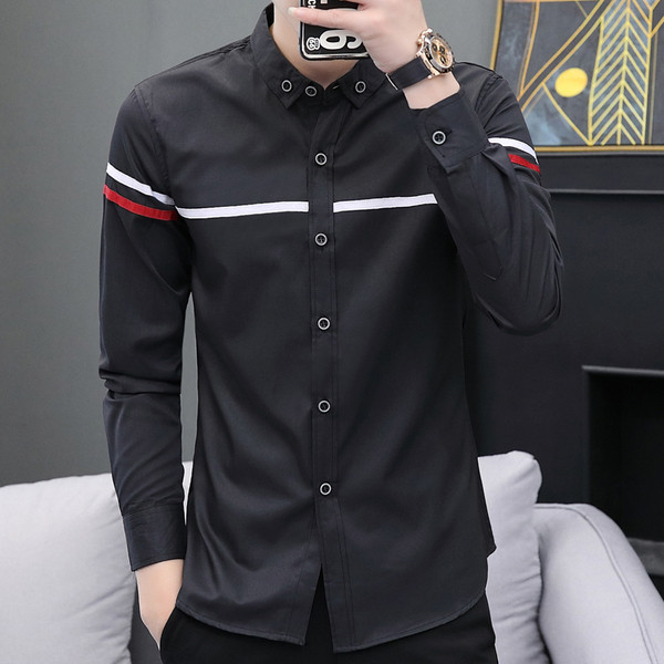 Cămașă bărbătească stilată cu nasturi-Model Slim